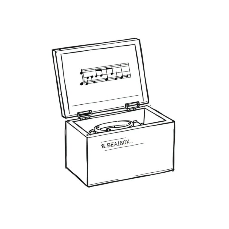 A finely tuned, antique music box with a digital interface overlay, playing a melody that shifts in tempo and volume based on real-time data inputs.