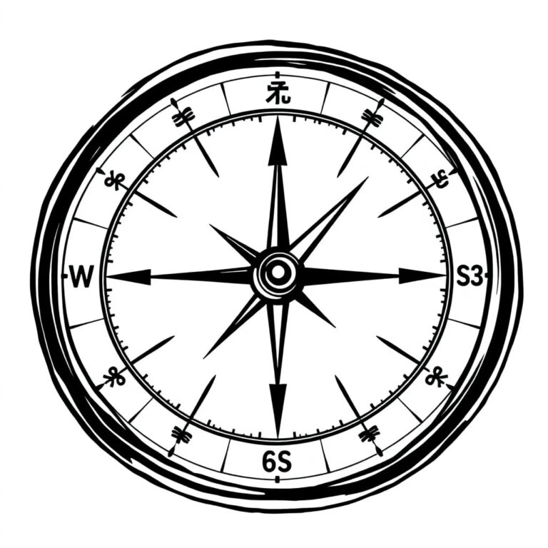 A compass with a digital display that shows shifting algorithms and ethical guidelines as the needle points towards true north.