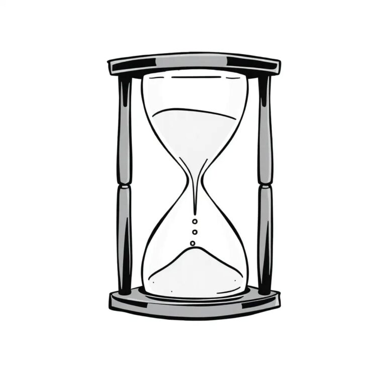 A digital hourglass with flowing code instead of sand