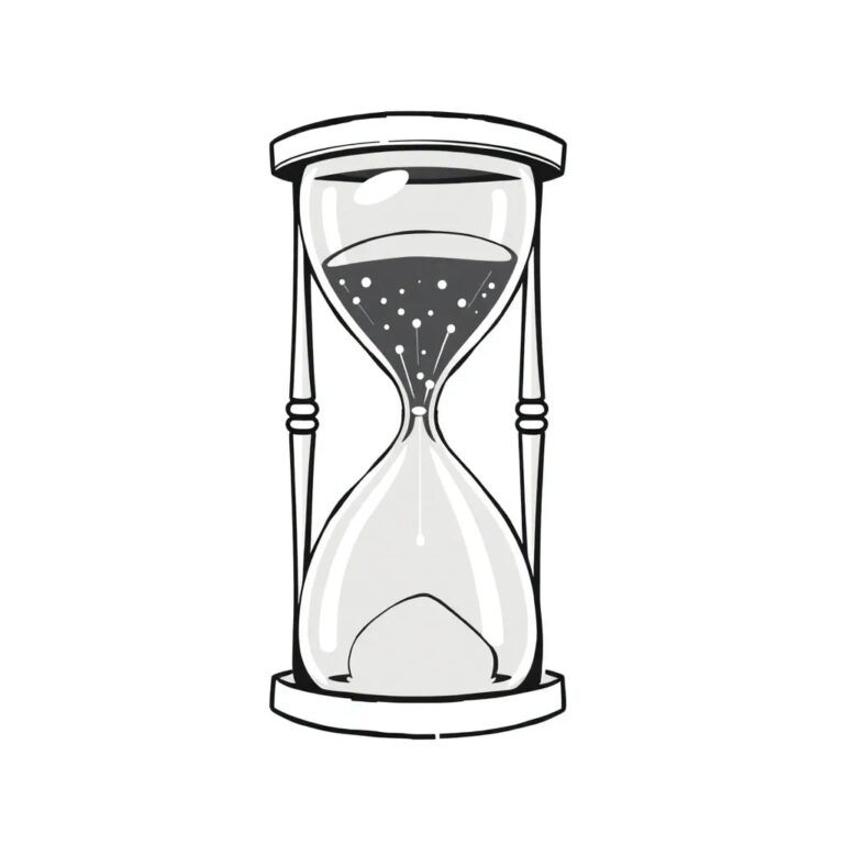 A digital hourglass with a transparent, ever-changing AI algorithm flowing through it