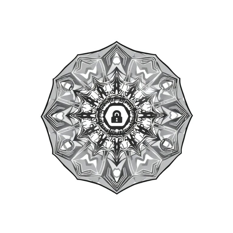 A shimmering, multi-faceted kaleidoscope with encrypted circuits embedded within its reflective surfaces, displaying ever-changing patterns of data streams and AI algorithms.