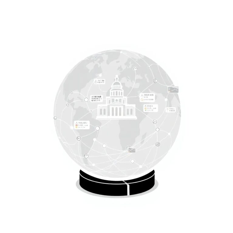 A holographic globe with interconnected neural networks pulsating across its surface, displaying real-time legislative updates and AI integration points.
