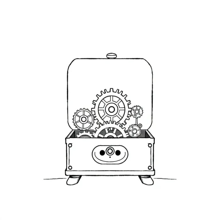 A finely tuned, antique music box that plays a harmonious melody when its gears align perfectly, symbolizing the orchestration of AI governance for optimal business outcomes.