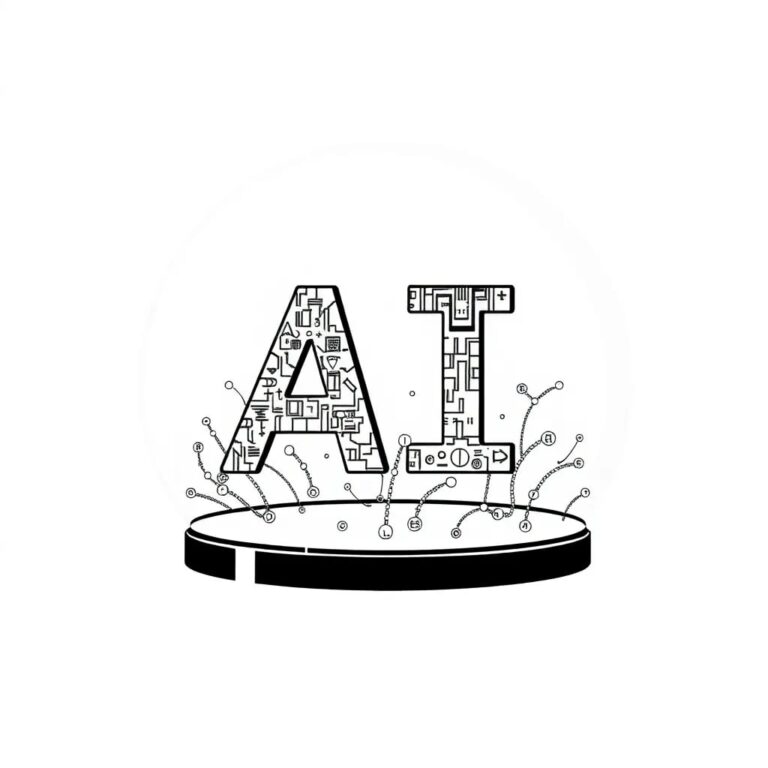 A futuristic, transparent glass dome containing a swarm of nanobots that rearrange themselves to form and reform the letters 'AI' and regulatory symbols.