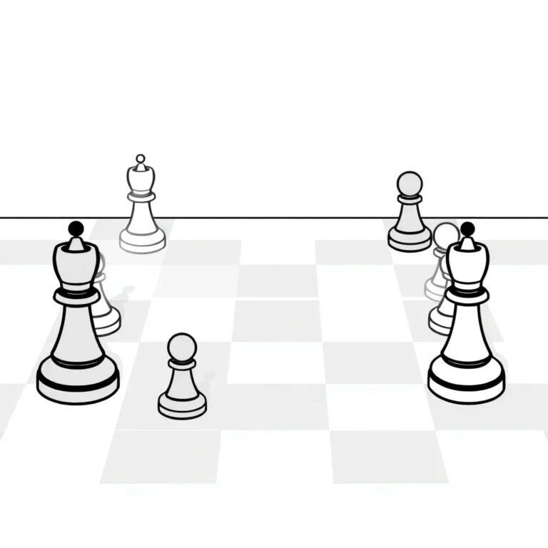 A chessboard with AI-controlled pieces playing against human-controlled pieces, where some squares are illuminated to represent ethical dilemmas.