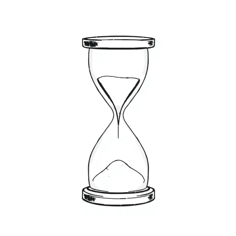 A digital hourglass with binary code flowing through it