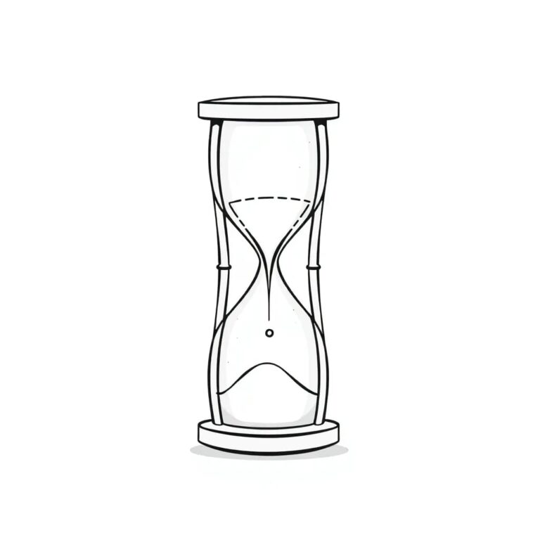 A digital hourglass with flowing binary code instead of sand