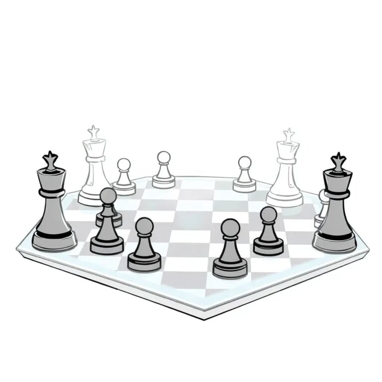 A futuristic, holographic chessboard where AI-controlled pieces dynamically respond to and neutralize threats in real-time.