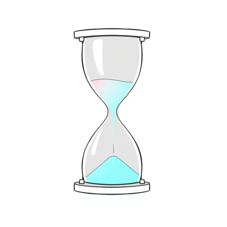 A digital hourglass with a transparent, glowing sand that shifts colors based on real-time data analytics