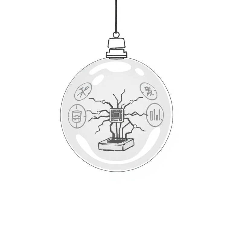 A futuristic, transparent AI neural network model suspended in a glass orb, with government seals etched into the glass and a small, glowing circuit board at its core.