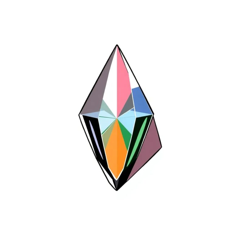 A futuristic, multi-faceted crystal prism that refracts light into a spectrum of colors, each color representing a different aspect of AI governance, such as ethics, transparency, accountability, and innovation.