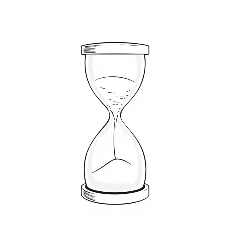 A digital hourglass with flowing lines of code instead of sand