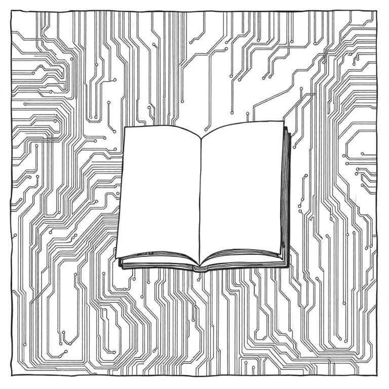 A gigantic, intricately woven tapestry depicting a digital circuit board transforming into a unified, physical rulebook with 300 pages fluttering in the wind.