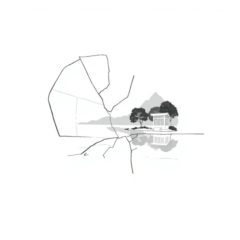 A shattered mirror reflecting a digital landscape