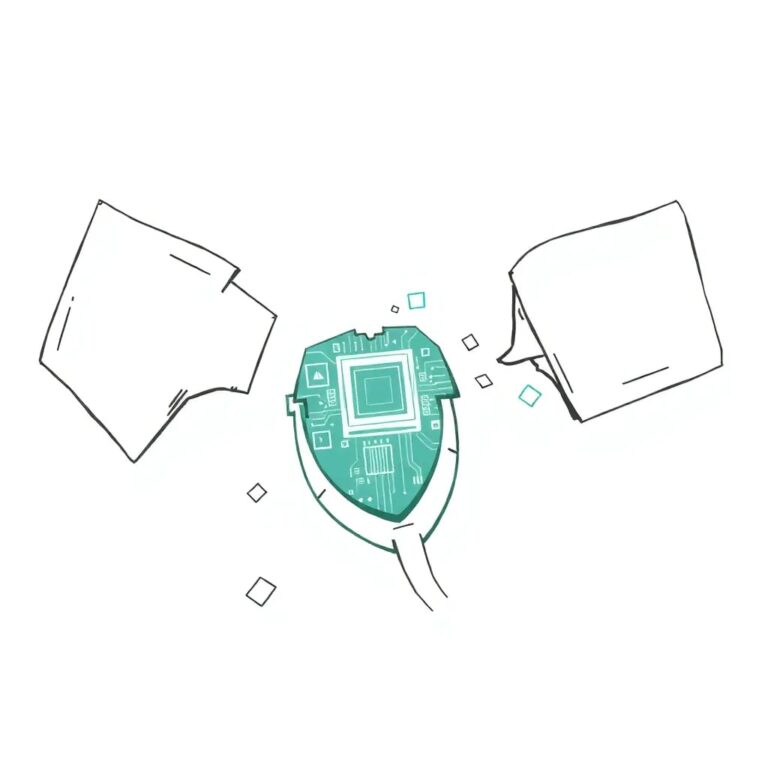 A shattered digital stethoscope with a glowing, pulsating AI circuit board embedded within its fragments