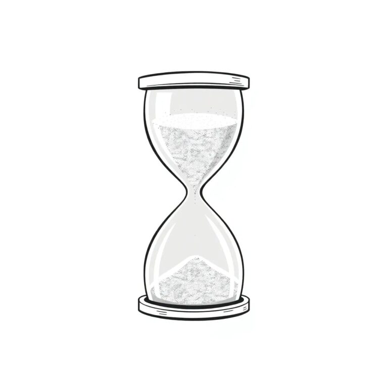 A digital hourglass with shifting, glowing AI algorithms as sand