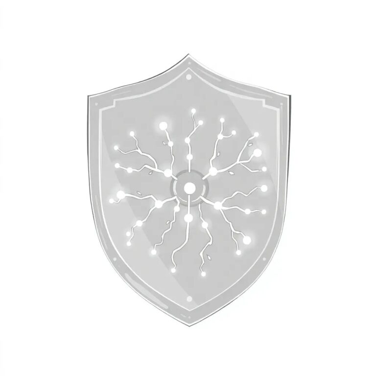 A futuristic, transparent shield with embedded, glowing neural networks that dynamically adapt and change in real-time, symbolizing AI's proactive role in preventing threats.