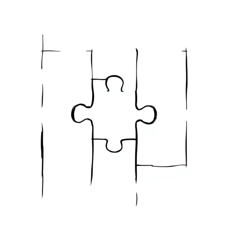 A partially completed jigsaw puzzle with a missing center piece