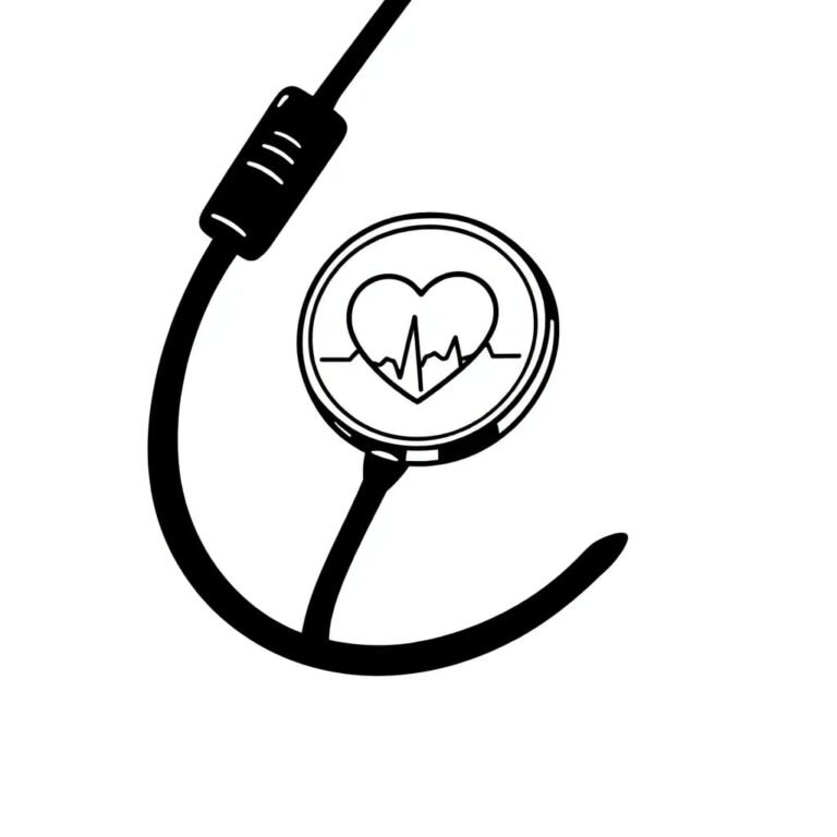 A stethoscope with a digital display and a heartbeat that fluctuates between organic and synthetic rhythms