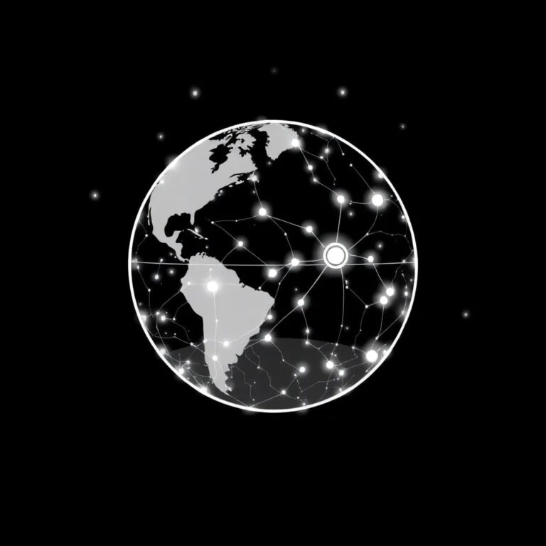 A holographic globe with interconnected neural networks pulsating beneath its surface, displaying real-time data streams and ethical dilemmas as glowing, shifting constellations.