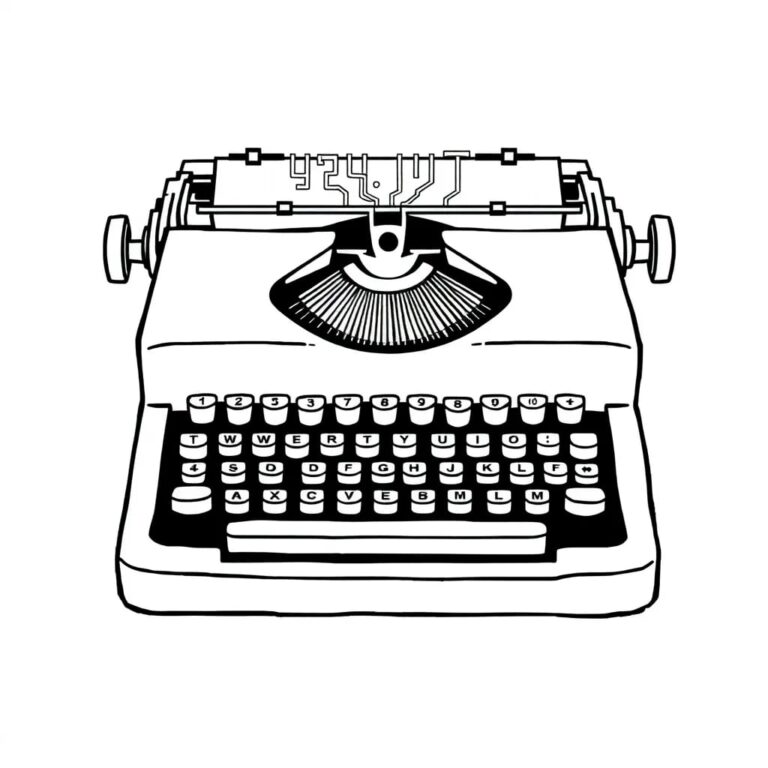 A vintage typewriter with keys that transform into digital circuits as you type