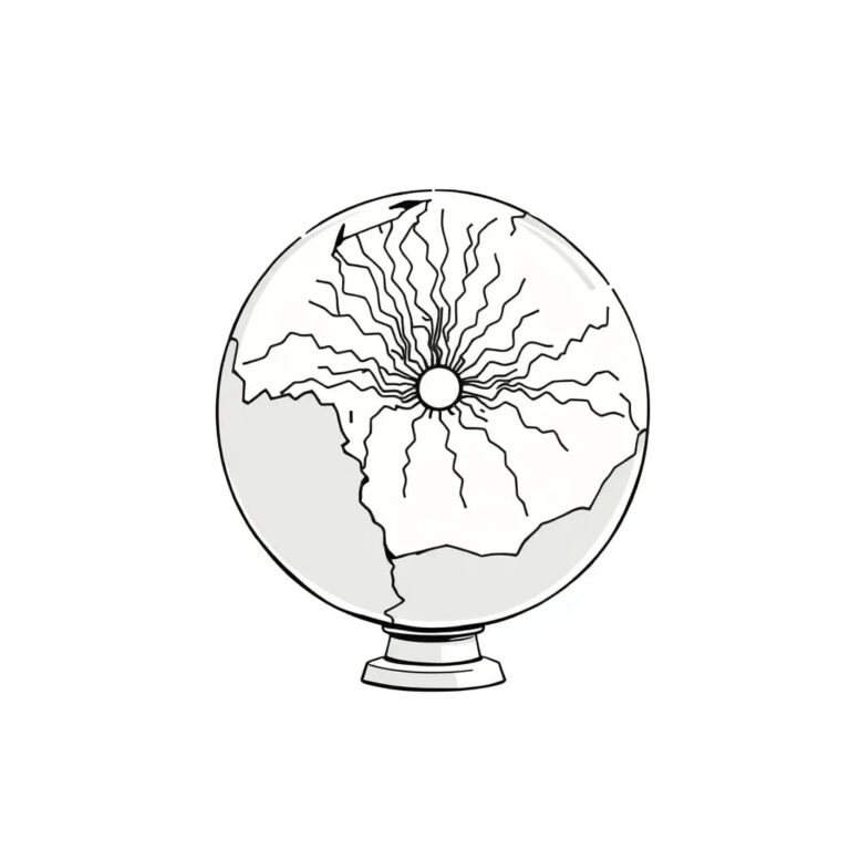 A shattered crystal globe with a circuit board spiderweb