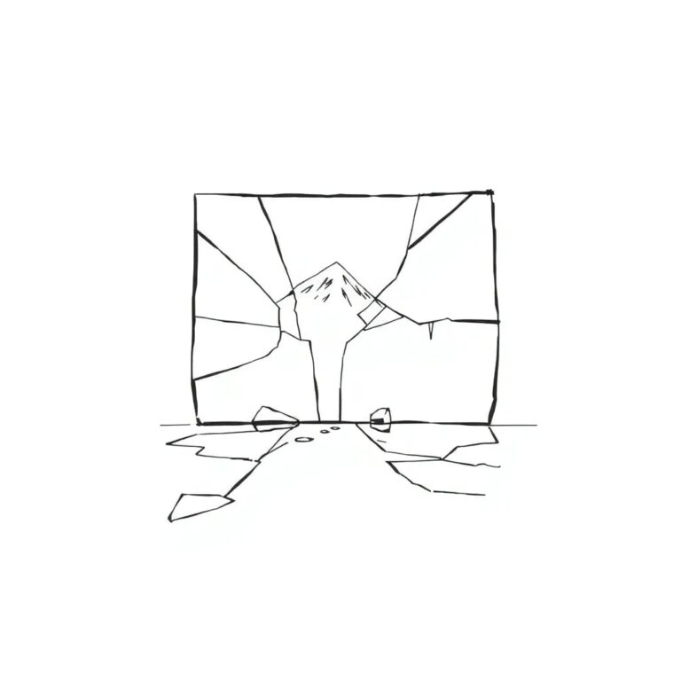 A shattered mirror reflecting a digital landscape