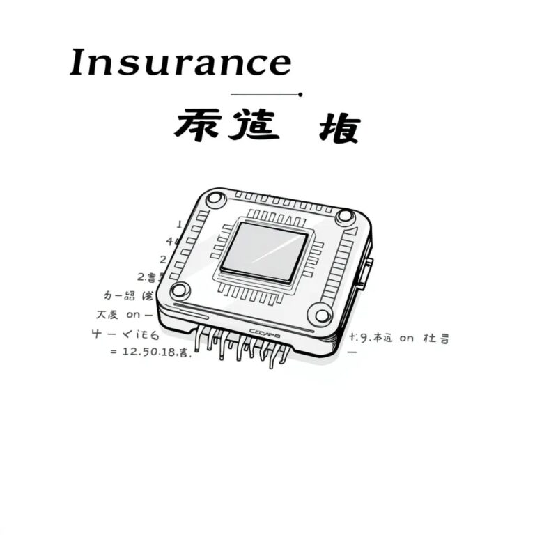 A futuristic, transparent AI chip embedded in a vintage insurance policy document