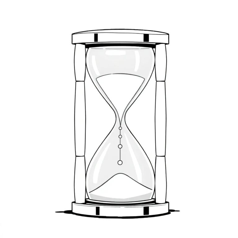 A futuristic hourglass with AI-driven sand that flows at varying rates based on legislative progress