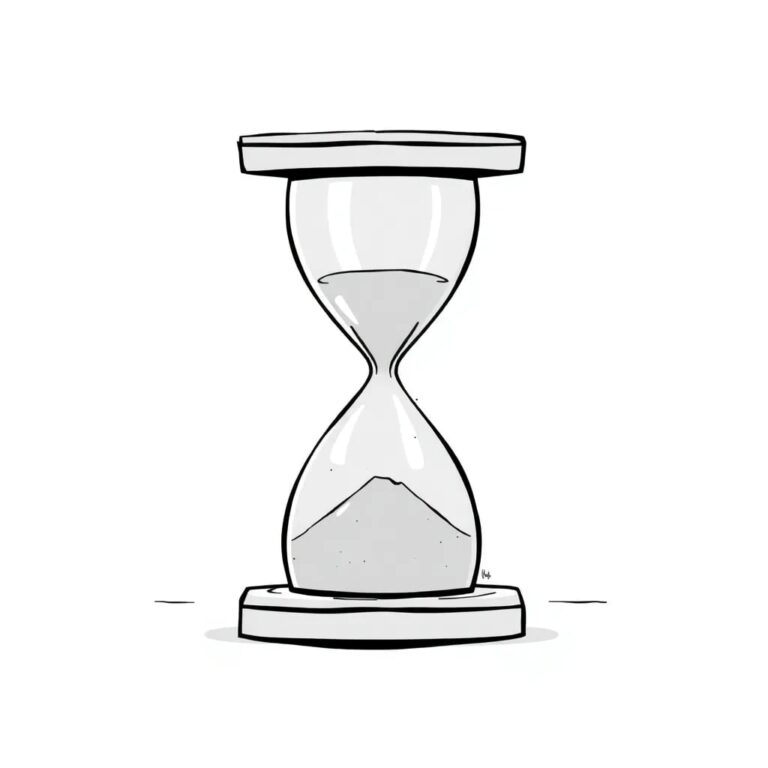 A digital hourglass with AI-generated sand