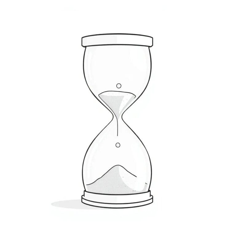 A digital hourglass with silicon sand flowing between a federal and state-shaped glass bulbs