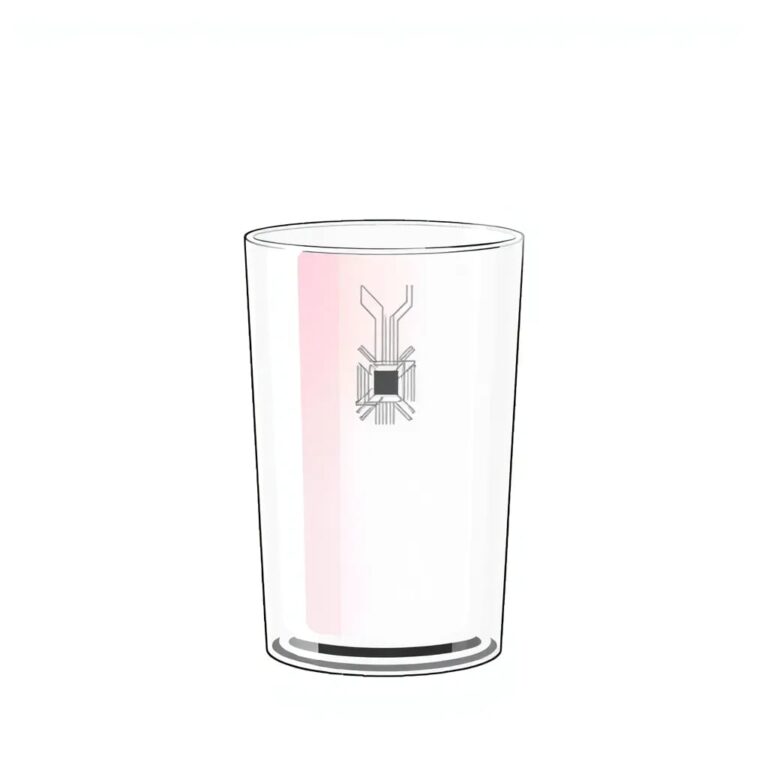 A glass prism that refracts light into a spectrum of colors, with a subtle, almost invisible AI circuit embedded within it.