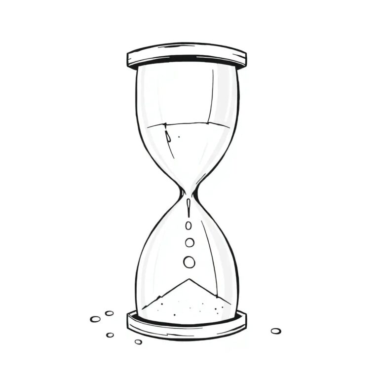 A shattered digital hourglass with silicon sand spilling out