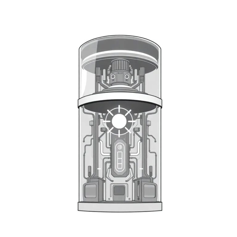 A futuristic, transparent AI control tower with integrated, glowing neural networks and a central, pulsating risk assessment core