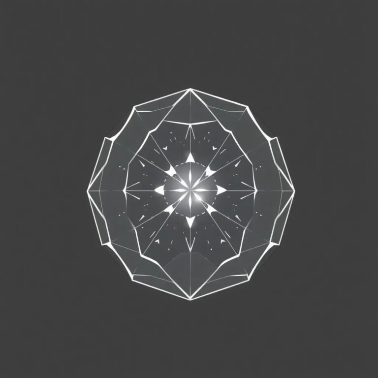 A futuristic, multi-faceted crystal orb that glows with pulsating patterns of light, representing the dynamic and interconnected nature of AI governance, with each facet symbolizing a different aspect of the framework.