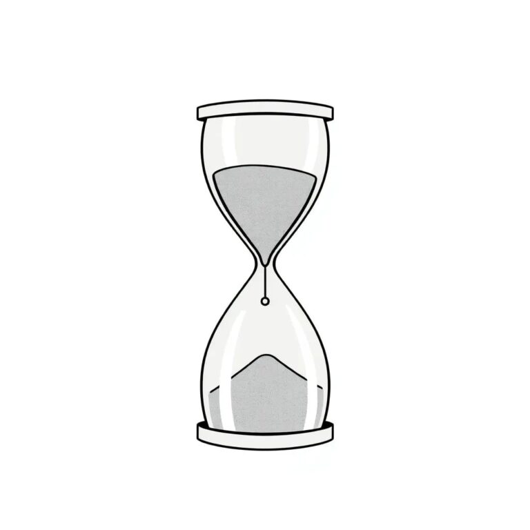 A digital hourglass with silicon sand flowing between two glass chambers, one labeled 'Legacy Laws' and the other 'AI Innovations'
