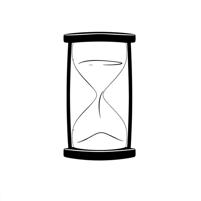 A digital hourglass with flowing lines of code instead of sand