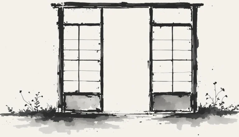 Sumi-e ink wash painting of a traditional Japanese shoji screen door, half open, representing AI oversight modes