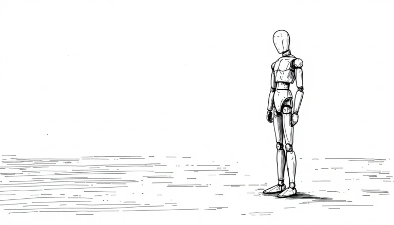 wooden artist mannequin representing an AI model