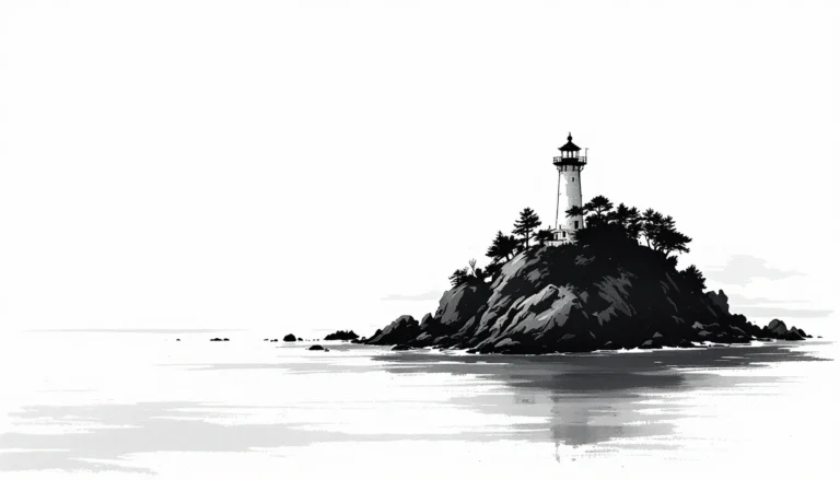 Compliance monitoring for AI systems illustrated as an ink-wash lighthouse