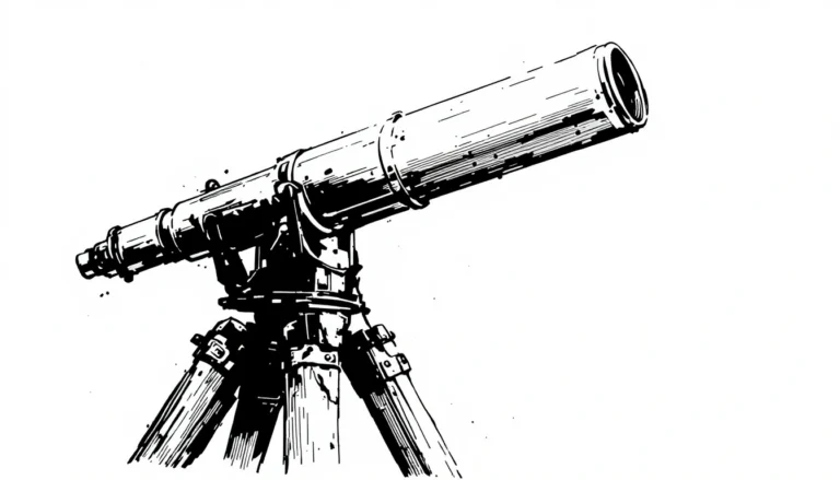 A frontier model illustrated as a brass telescope on a tripod