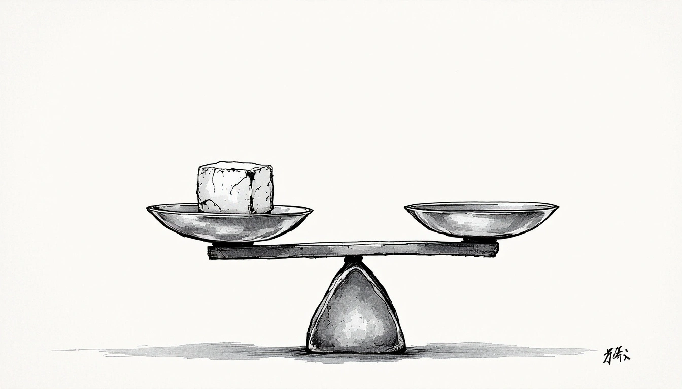 Balance scale showing a higher risk appetite held down by a fixed regulatory floor