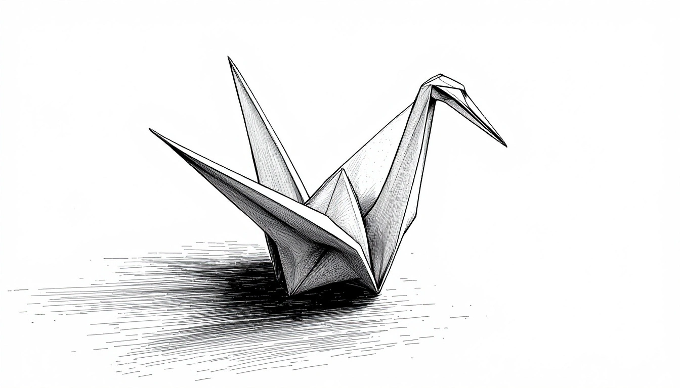 Grulla de origami que ilustra cómo un modelo de IA generativa da forma a nuevas salidas