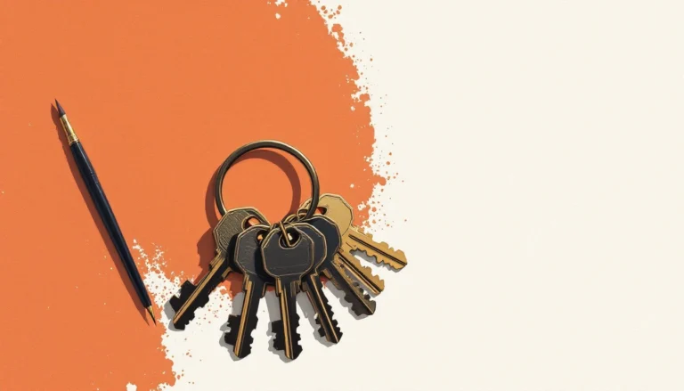 Agentic AI security illustrated by a brass key ring holding ten numbered keys beside an open ledger