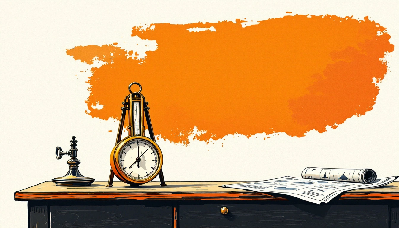 International AI Safety Report: a brass barometer on a wooden desk beside a folded weather chart